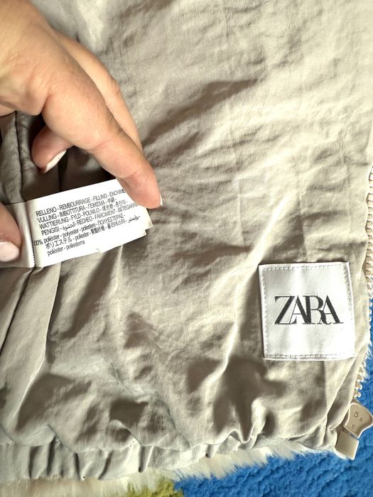Детско пухено палто с цип Zara, размер 116см 6г