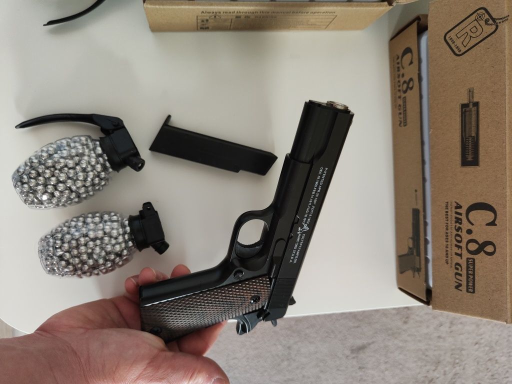 Pistol Airsoft SLS - Metalic, Arc Spring, Galaxy C6 , 200 Bile, 6mm