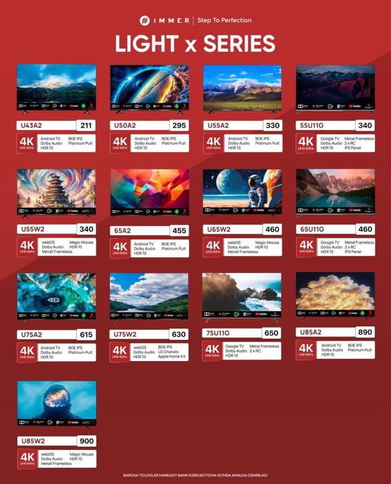 Samsung tilvizir razmer 43 tali smart narx optom narxda