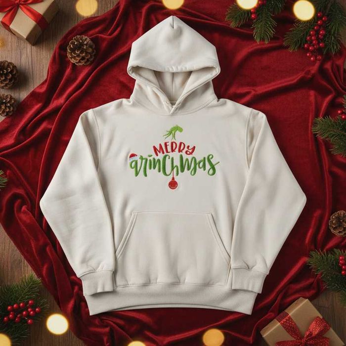 Hanorac Brodat de Crăciun – „Merry Grinchmas”