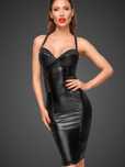 Sexy black dress de piele marime M