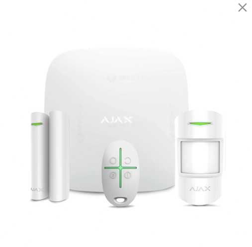 Sistem de alarma wireless Ajax Starter kit WH, 868/915 MHz, 2000 m
