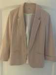 Sacou Colins roz pudrat, fusta H&M in carouri scurta