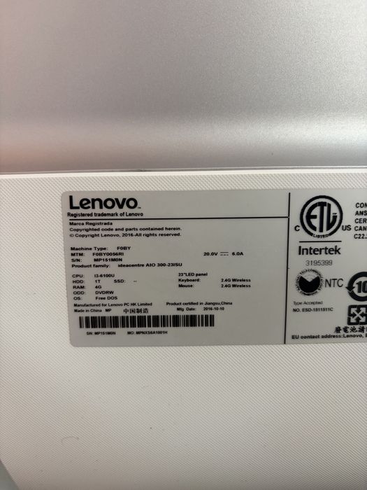 PC All In One Lenovo IdeaCentre