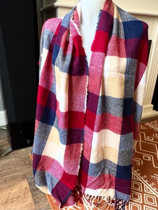 Топъл кариран голям шал