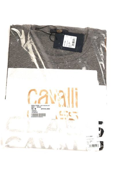 ПРОМО Roberto Cavalli Class M/L/XL-Оригинална сива SLIM тениска