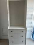 HAUGA: Dulap Ikea deschis cu 3 sertare, alb, 70x199 cm