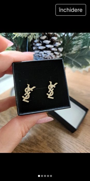 Cercei YSL cu cristale Swarovski