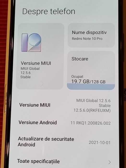 Xiaomi Redmi Note 10 Pro 128Gb, Graphite, Nou, Accesorii sigilate!!!