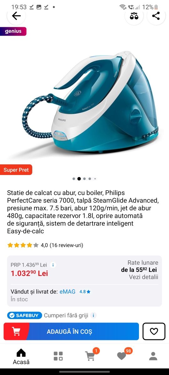 Statie de calcat philips perfectcare