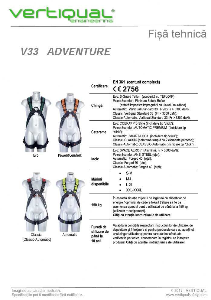 Centura / Ham multifuncţional VERTIQUAL V33 ADVENTURE Classic