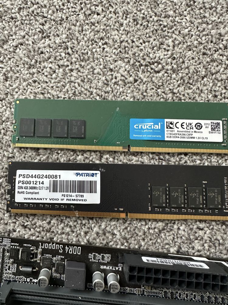 Asus prime A320M-K, ram crucial 8gb+patriot 4gb, AMD Ryzen 3 2300X