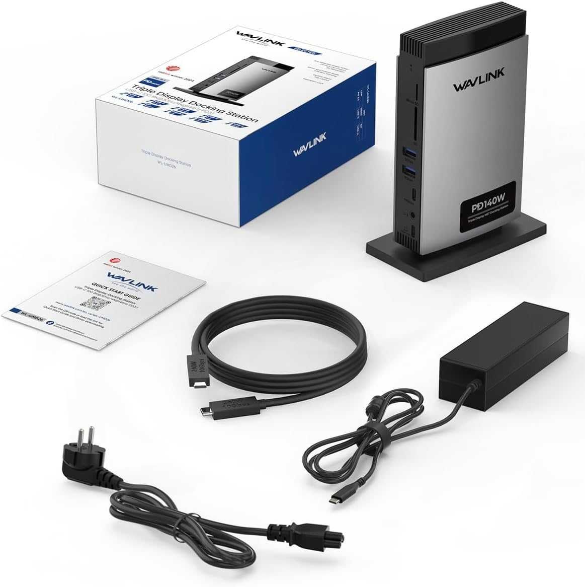 USB C докинг станция за лаптоп WAVLINK, три монитора, 2*DP, HDMI