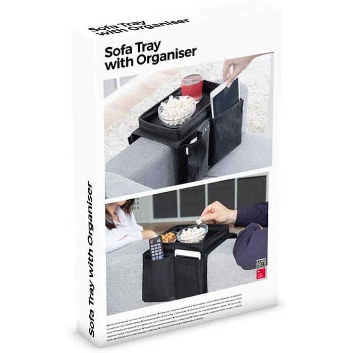 Organizator pentru canapea cu 6 buzunare depozitare negru 54 x 31 cm