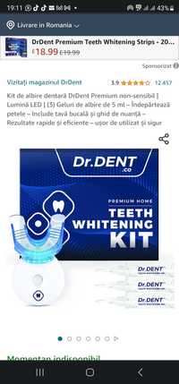 Kit de albire dentară DrDent Premium non-sensibil | Lumină LED | (3) G