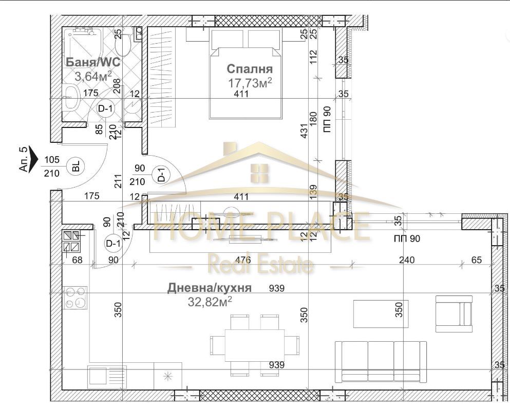Продава се Двустаен апартамент в Варна, Левски - 79 кв.м за 1445 €/кв.м - Снимка #1