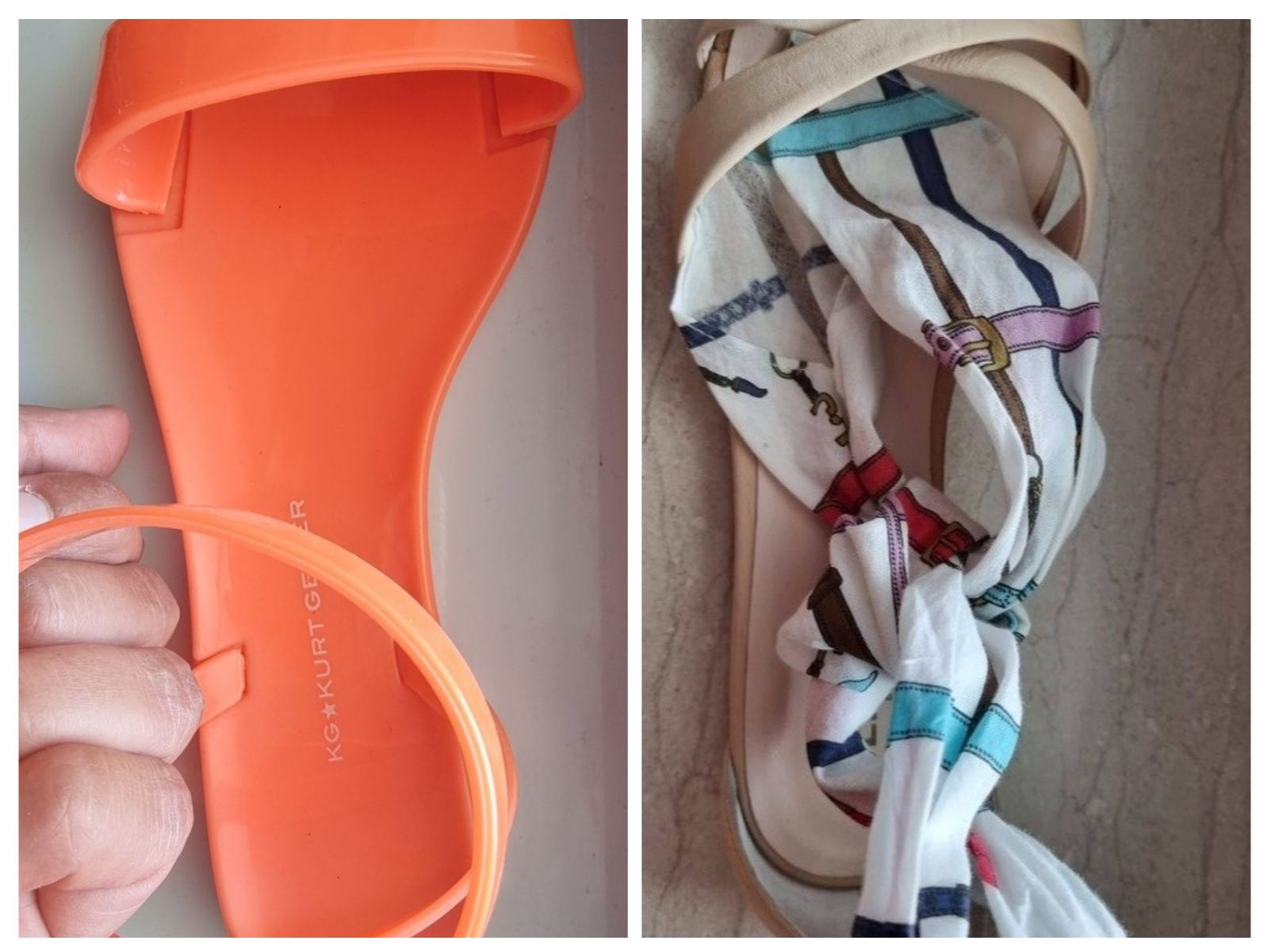 Кожени сандали LIU JO + PVC сандали KURT GEIGER
