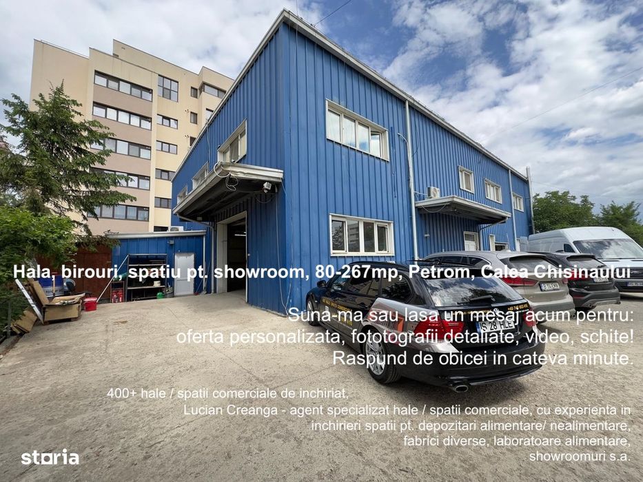 Hala, birouri, spatiu pt. showroom, 80-267mp, Petrom Calea Chisinaului