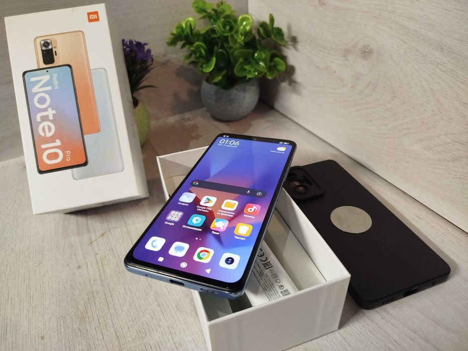 Xiaomi Redmi Note 10 Pro – Отличен в Пълен комплект 128gb/6gb+5gb