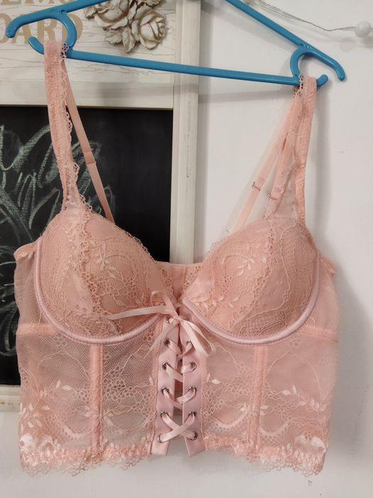 Bustiera corset superb roz din dantela Secret Possessions Xs-S 34/36