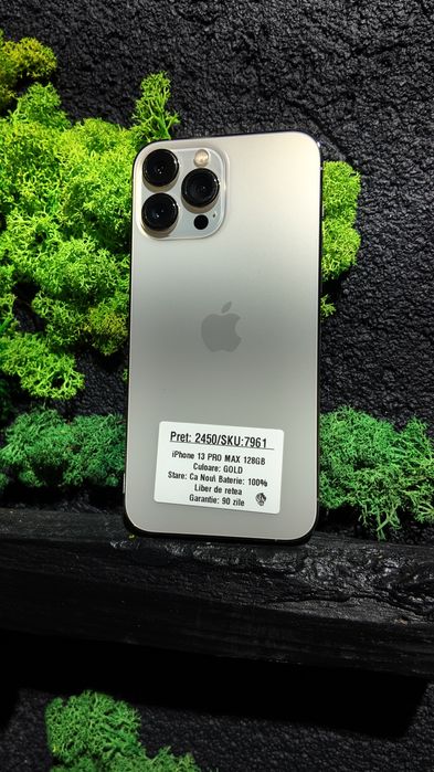 iPhone 13 Pro Max 128gb Gold Neverlocked Bat 100%/Fact+Garantie