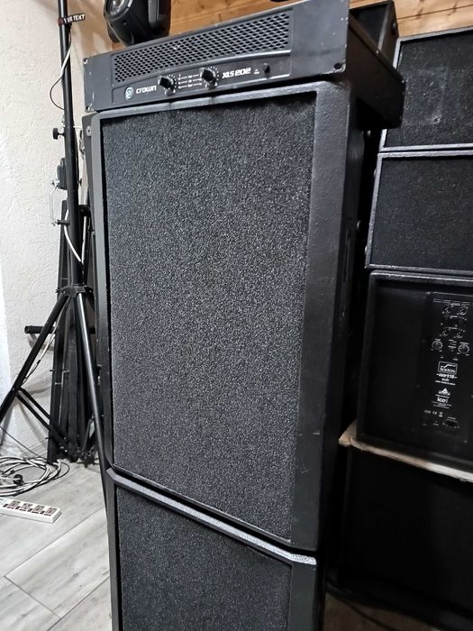 Boxe profesionale pasive reflex sound + amplificator Crown