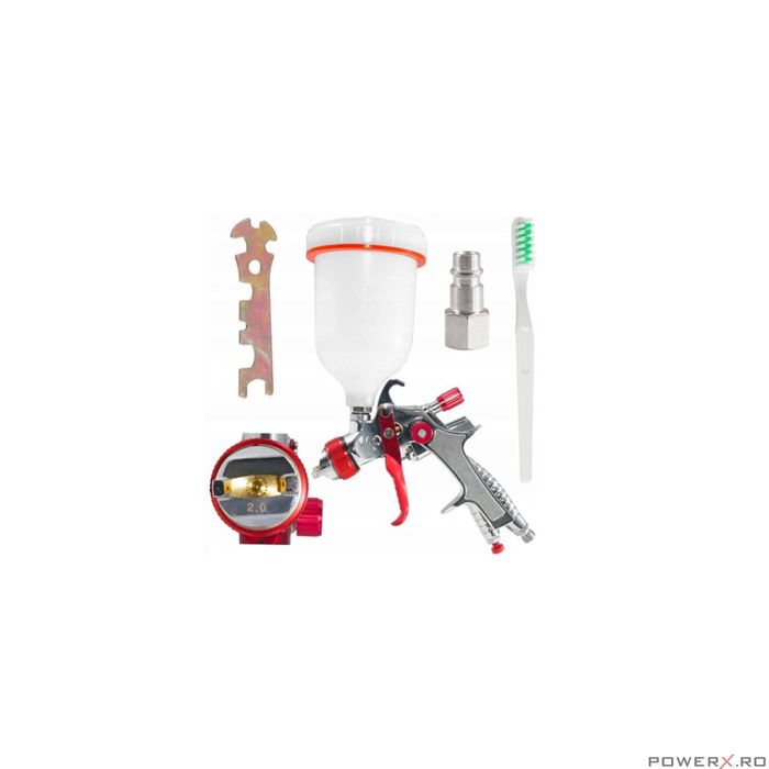 Pistol de vopsit pneumatic, duza 2.0 mm, vas 600 ml, Verke