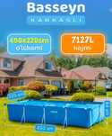Каркасный бассейн 450×220×84 INTEX прямоугольный басейн стойка бассейн