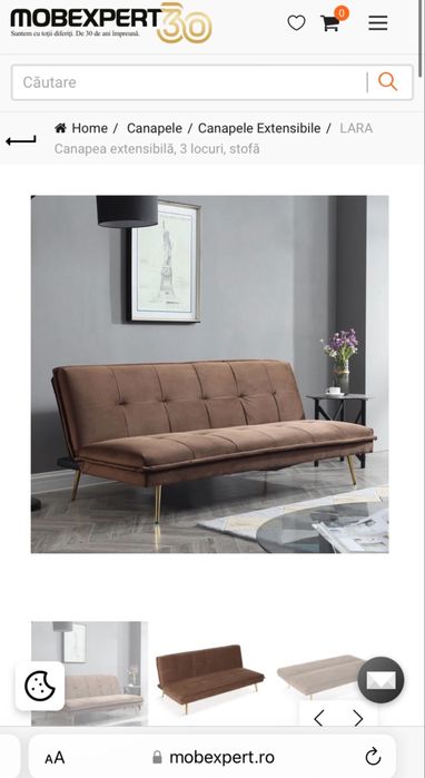 Canapea catifea luxury mobexpert extensibila