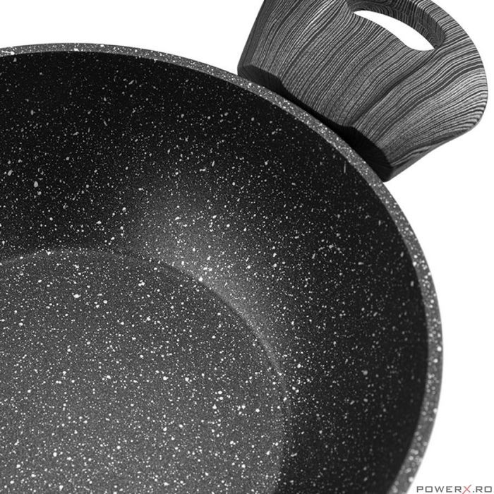 Oala joasa cu capac, din aluminiu, strat antiaderent, 20 cm capacitate