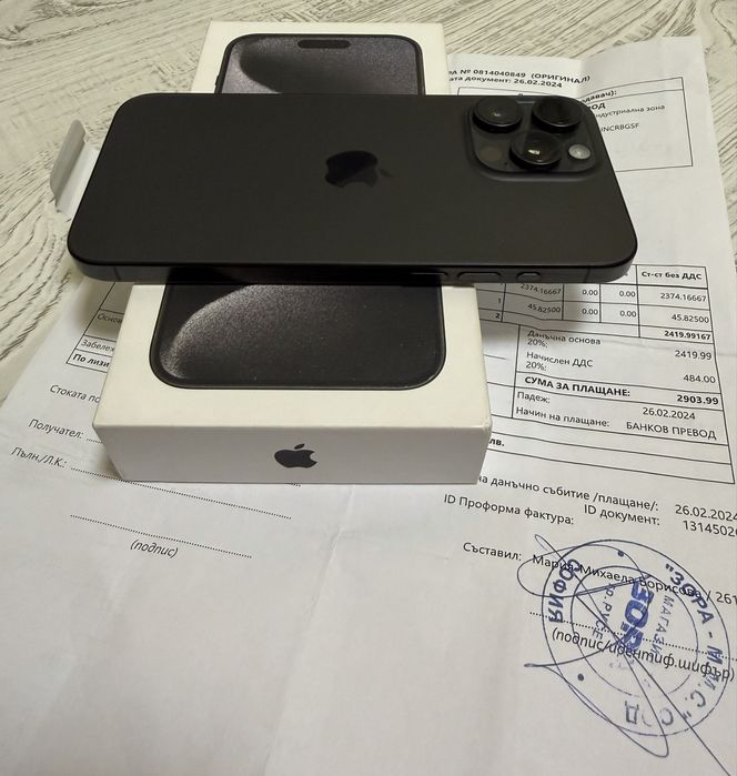 КАТО НОВ Iphone 15 Pro Max 256GB Black Гаранция ЗОРА ПОДАРЪЦИ