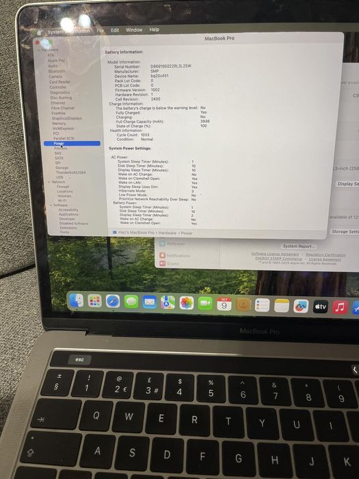 Apple MacBook Pro 13 inch A2159 Touchbar 2019