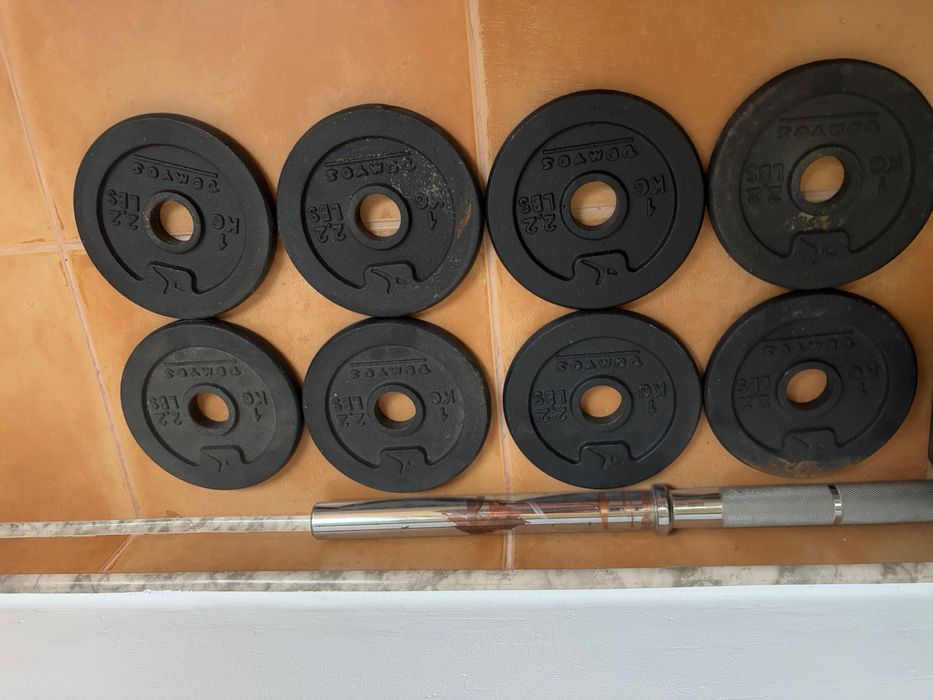 Set 2 bare cu 12 greutăți(discuri) Domyos