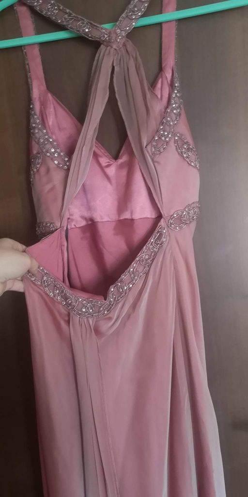 Rochie de seara lunga roz