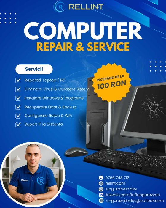 Instalare Windows/Aplicatii + Reparatii Laptop/PC | Inginer IT 10+ ani