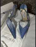 Pantofi Jimmy Choo Saeda crystal piele naturala pe soc