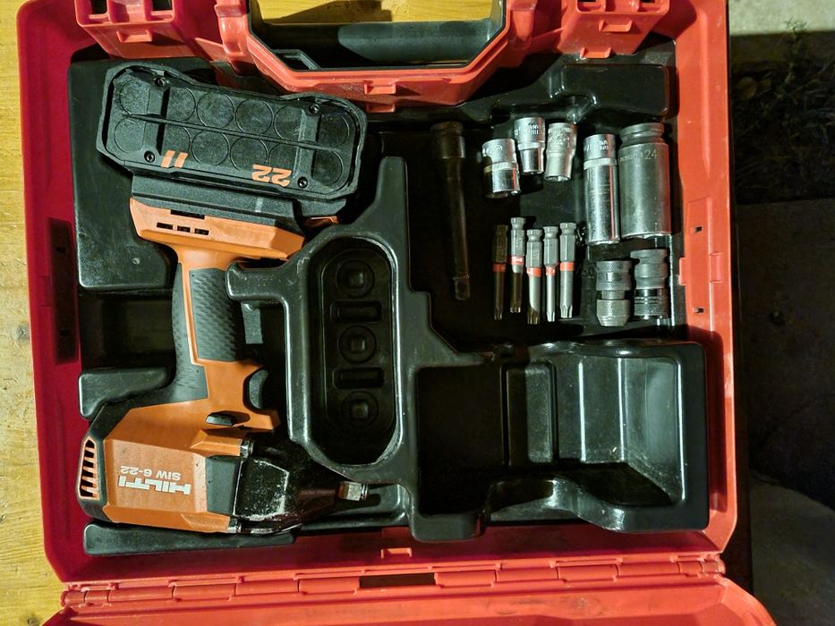Impact roti hilti siw6 22 nuron cu baterie de 8 amperi cutie si acceso
