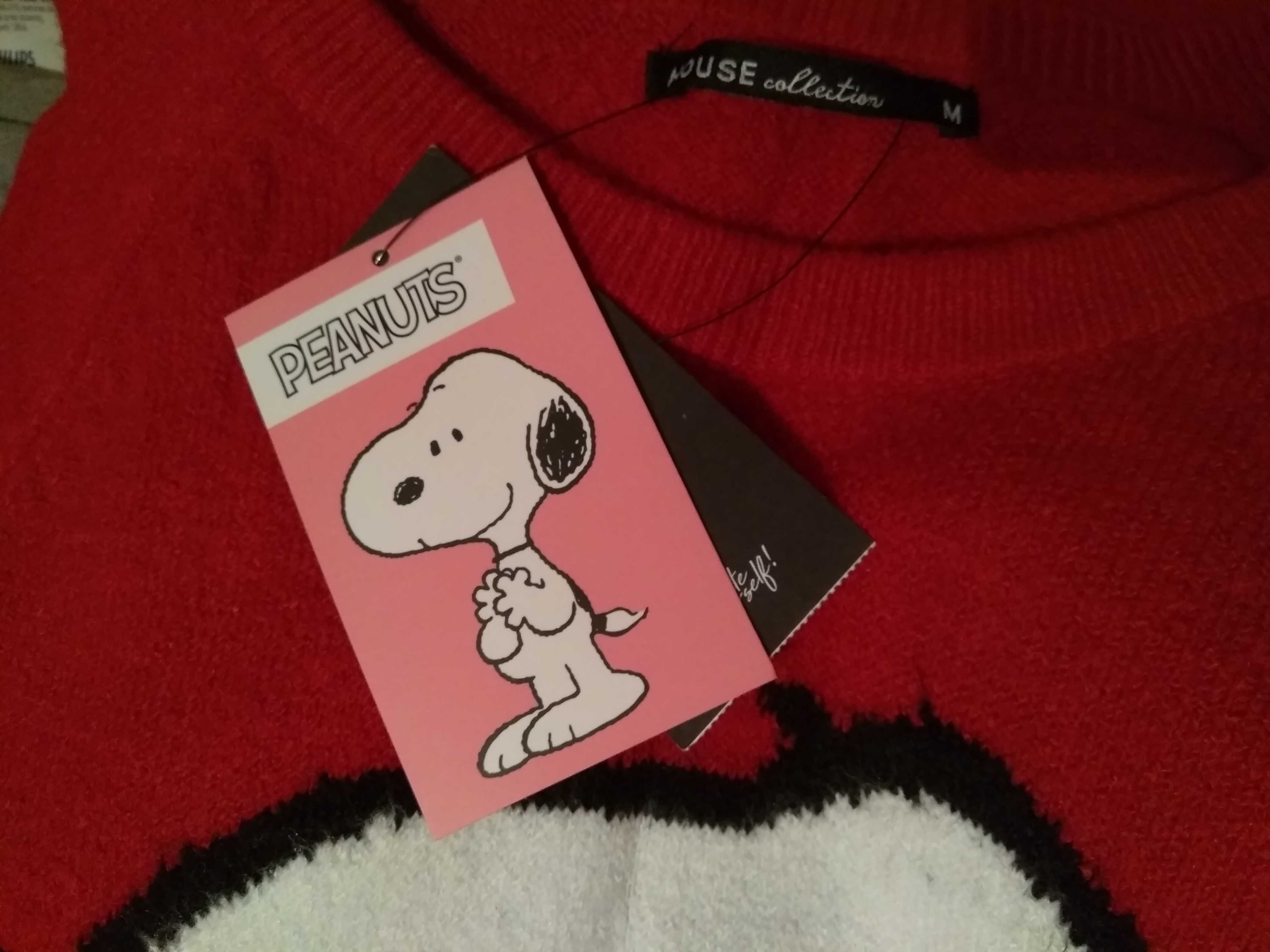 Pulover SNOOPY rosu - NOU - cu Etichetă - dama M - ptr. cadou Paste