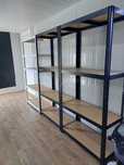 3 Rafturi metalice 4, 5 polite, 180 x 90 x 40 cm, 100 kg-polita, negru