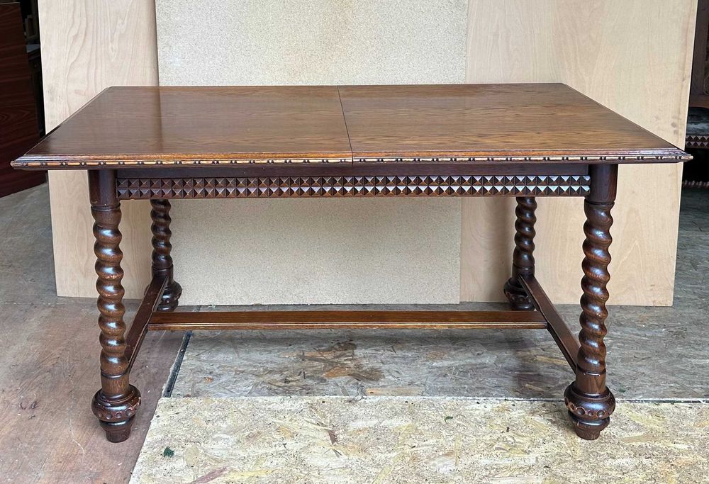 Masa Extensibila din lemn masiv stil Baroc; Masa cu blat 150x85 cm