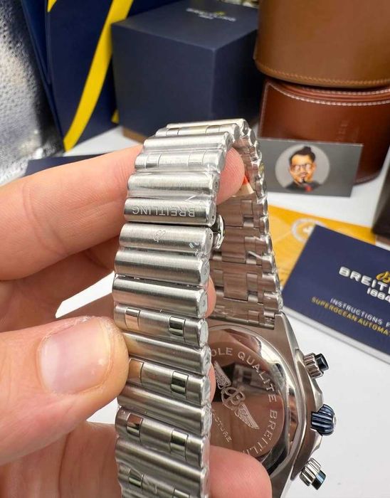 breitling chronomat b01 сребристо синьо