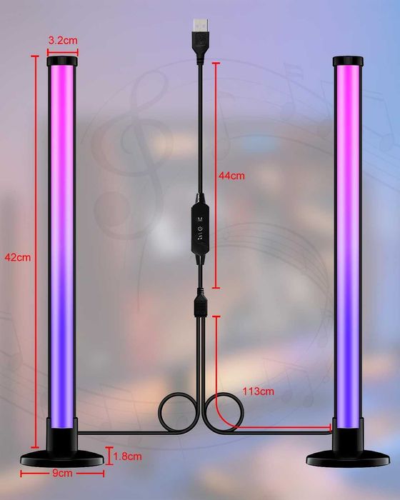 Set 2 Lampi LED SMAER RGB,control APP + music Sync, REDUS de la 300RON