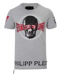 PHILIPP PLEIN Squeeze It Air Force Skull Slim Fit Мъжка Тениска L (S/M
