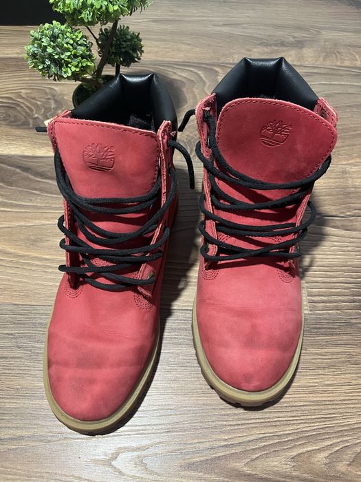 Ghete Timberland 6 Inch Premium Nubuck Red Waterproof