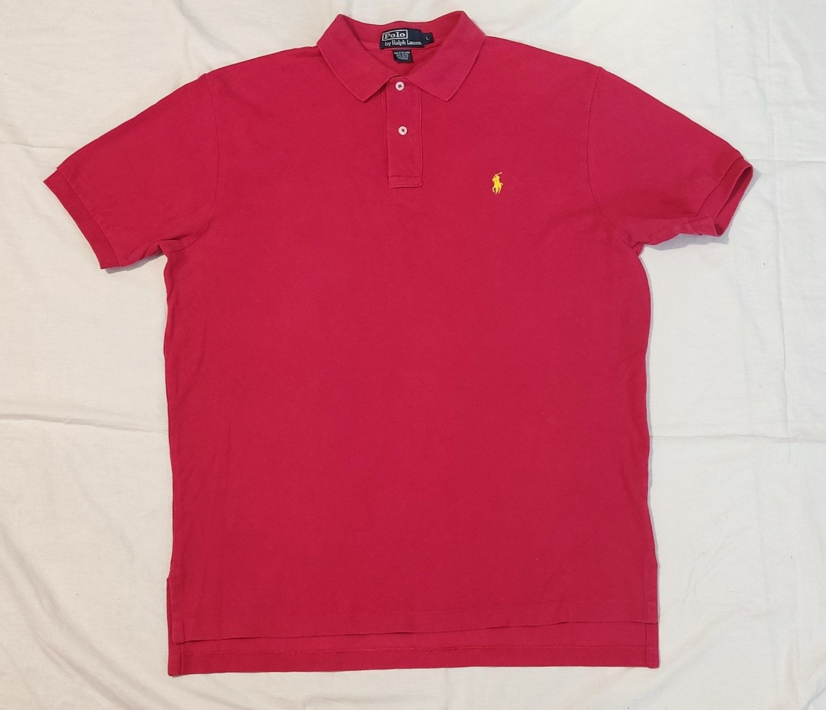 Tricou Polo Ralph Lauren mărimea L roz închis nasturi bumbac