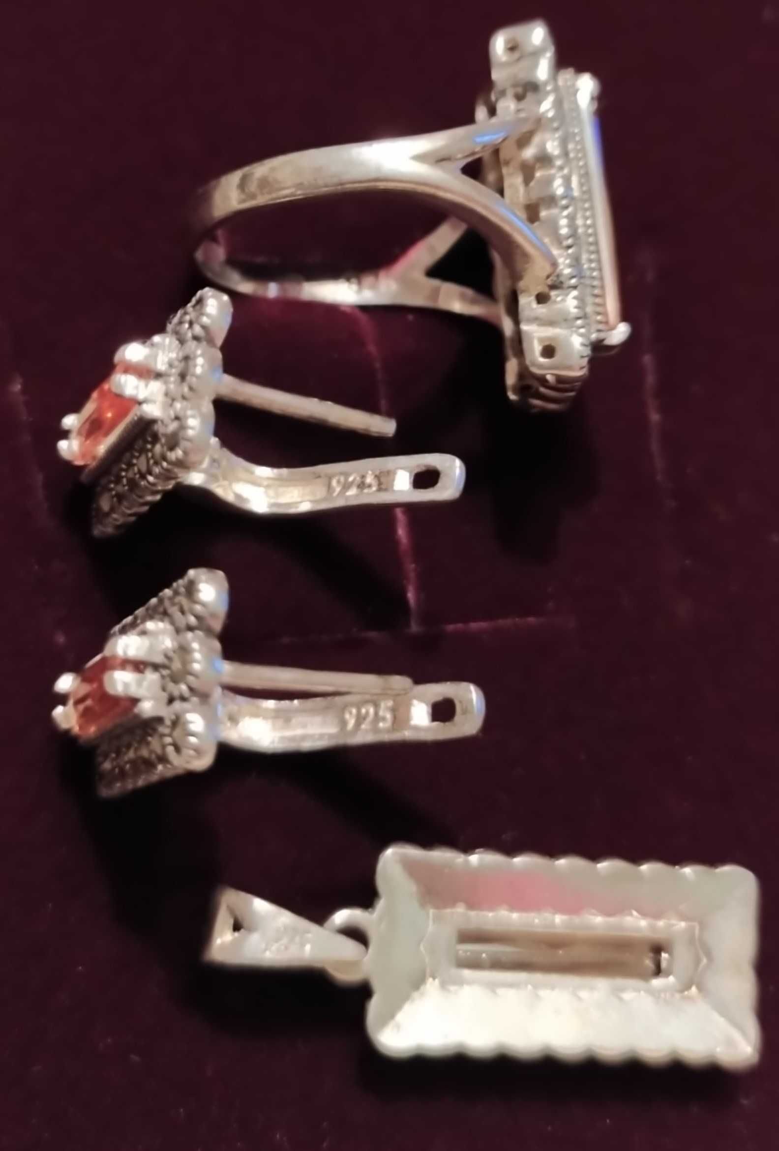 Set argint 925 cu marcasite si zirconii - NOU