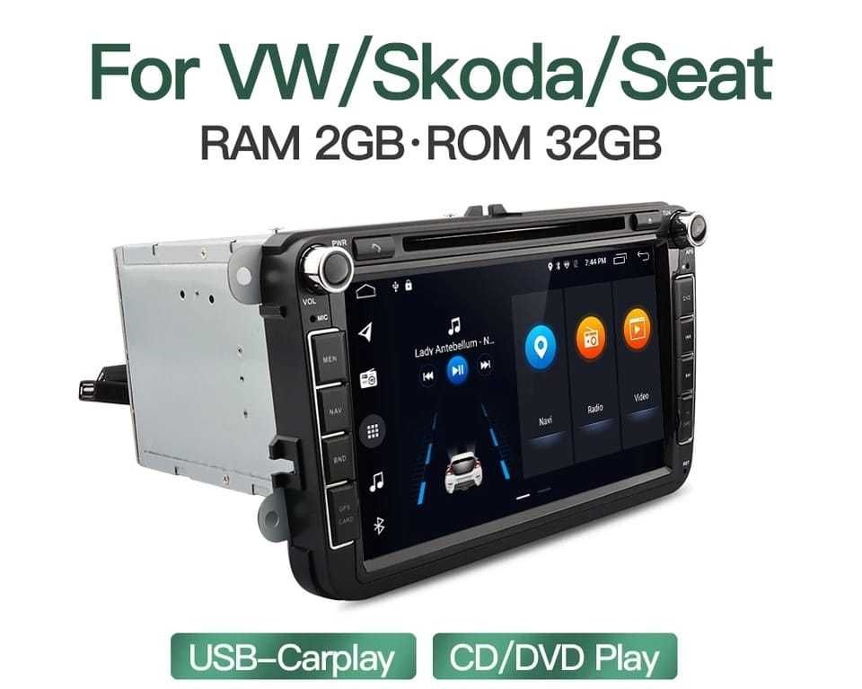 Navigatie VW Golf Passat B6 B7 Caddy  Android DVD 2GB Ram 32GB Memorie