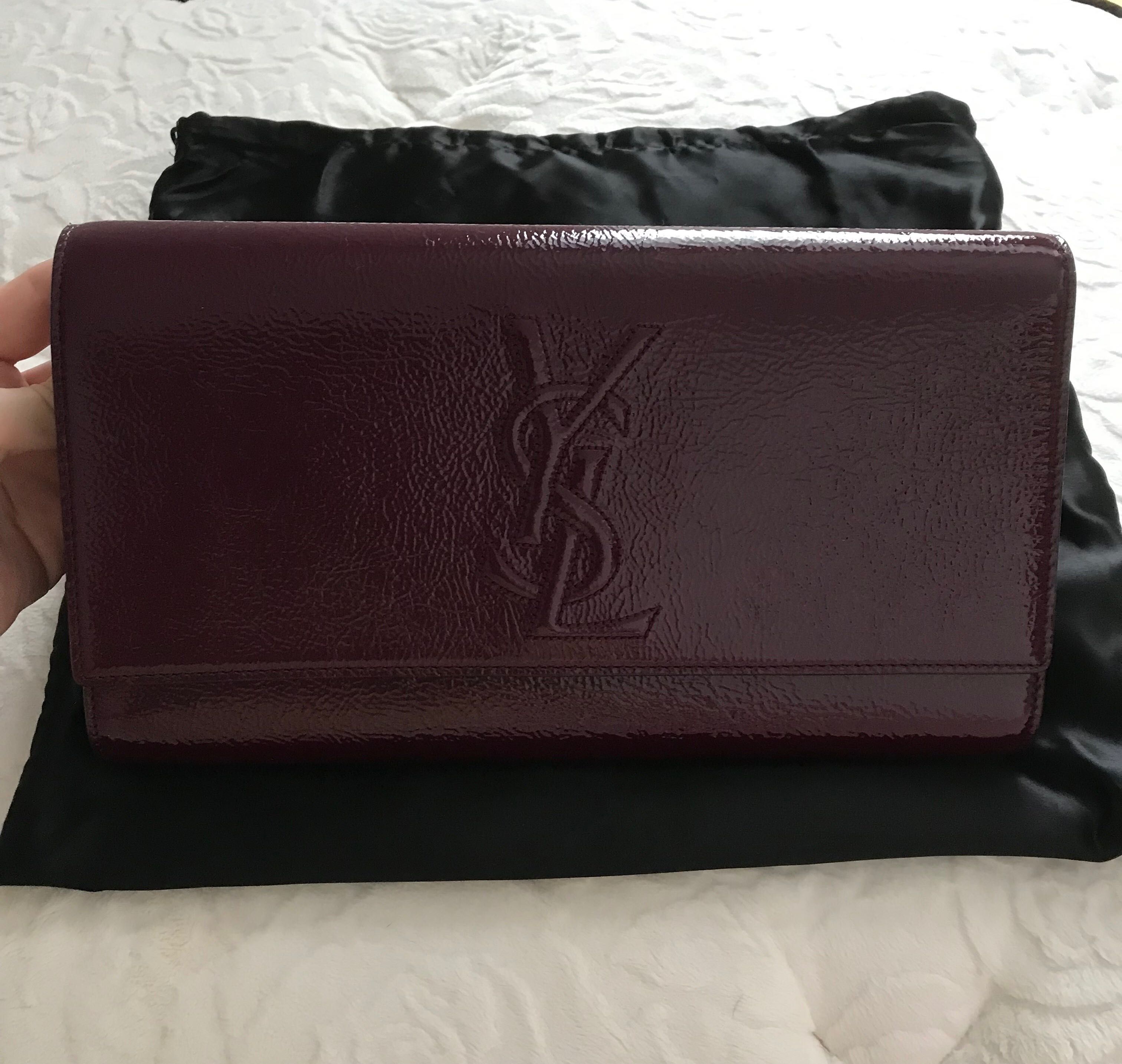 Vand clutch / geanta YSL autentic, purple, nou