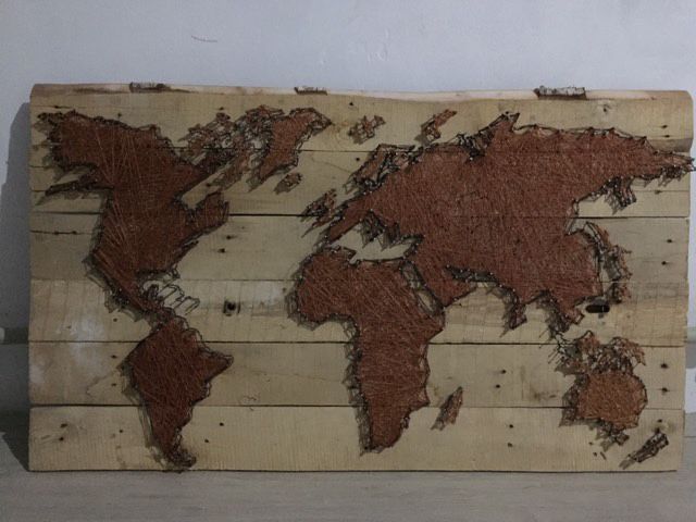 Карта мира ручная работа