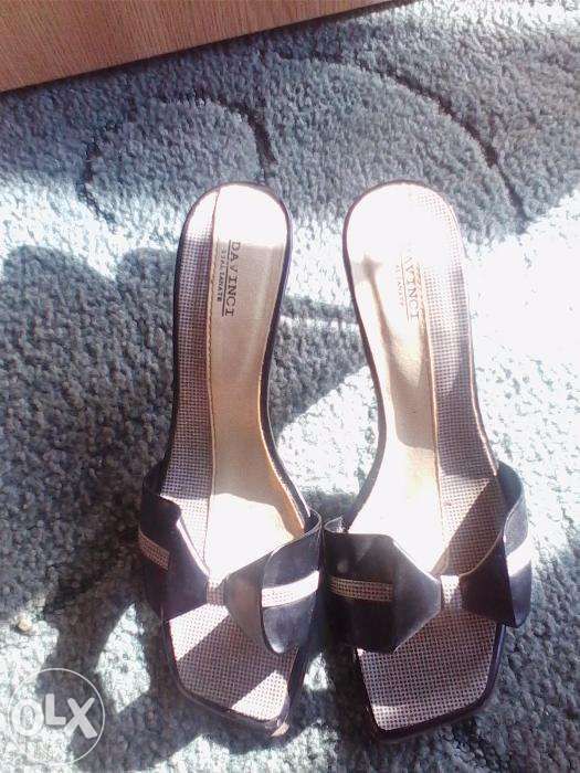 Sandale Davinci negru cu alb